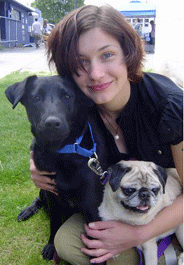 Nicole with Smokey and Olive
