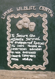 Limbe Wildlife Center sign