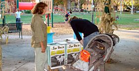 Dr. Hodges collecting signatures